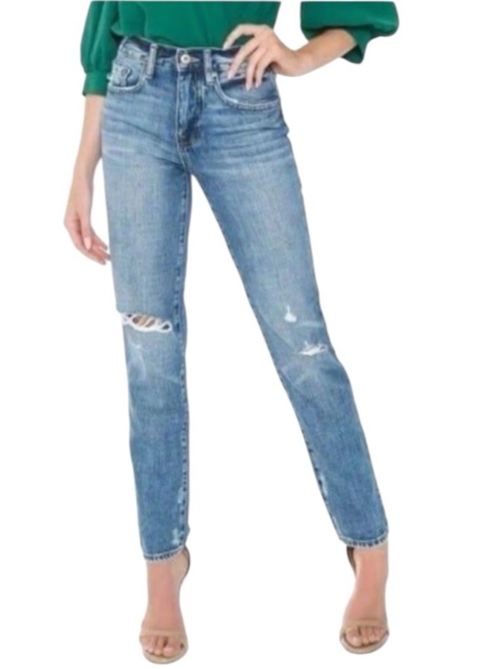 Pistola Presley Distressed High Rise Relaxed Jeans size 24